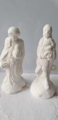 Traditionelle Keramik Krippenfiguren zum selbst gestalten. 12 St. 6-16 cm Natural