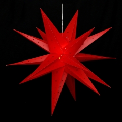 Kunststoff Adventsstern 18 Spitzen zum Aufklappen, rot 80 x 80 x 80 cm inkl. Adapter 4,5 V; LED; wetterfest/für außen geeignet;