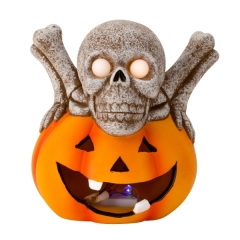 Halloweenkürbis mit Skelett, mit LED, h=20cm b=18cm
