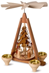 Pyramide Christi Geburt 1-stöckig, natur, 21x14x29cm
